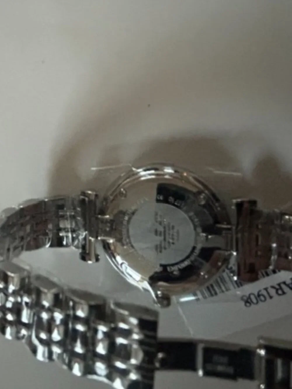 New Emporio Armani AR1908 Classic 32mm Women's Wristwatch - Silver w/Pearl Face